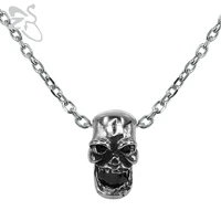 zs punk mens stainless steel pendnat necklace with black cubic zirconia rock roll necklaces for men male biker jewelry gifts