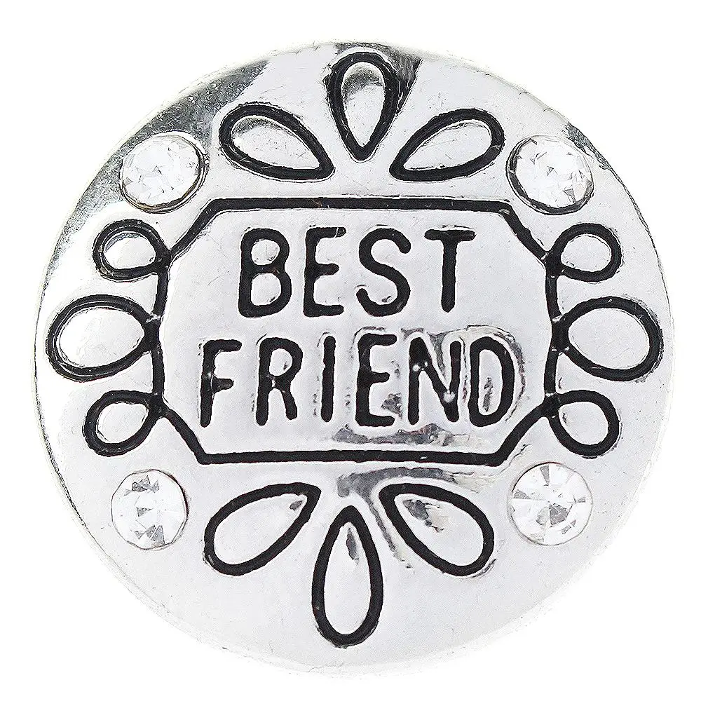 

JaynaLee 20mm BEST FRIEND Ginger Snap Charm Fit Snaps Interchangeable Jewelry for women men gifts GJS1055