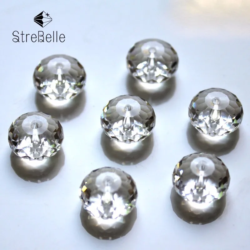 

StreBelle 8x12mm 100pcs AAA Loose Spacer Glass Facet Rondelle Beads for Jewelry making accessories