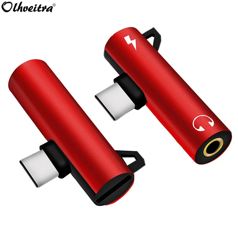 Olhveitra USB C наушники аудио зарядное устройство адаптер 2 в 1 Тип до 3 5 мм