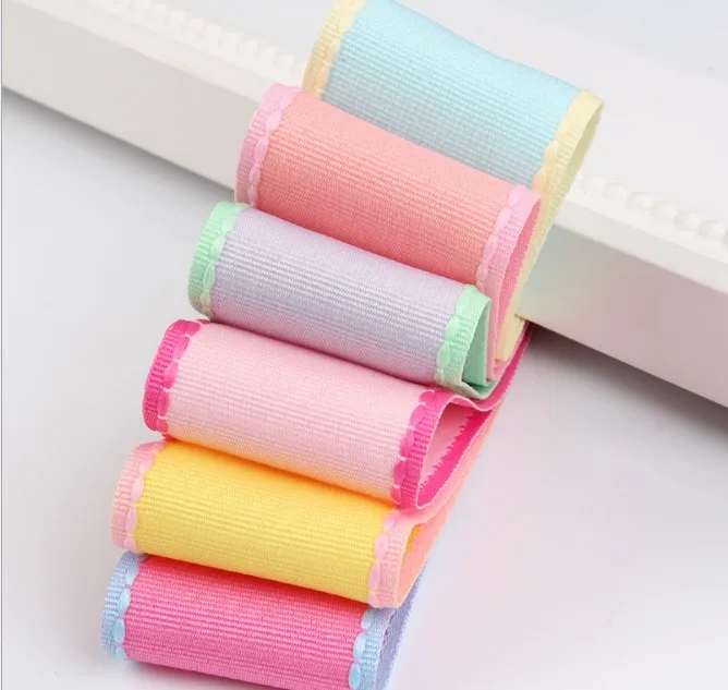 

Kewgarden 38mm 25mm White Edge Dotted Line Grosgrain Ribbons Handmade Tape DIY Bowknot Ribbon Riband Packing Ribbon 10 yards