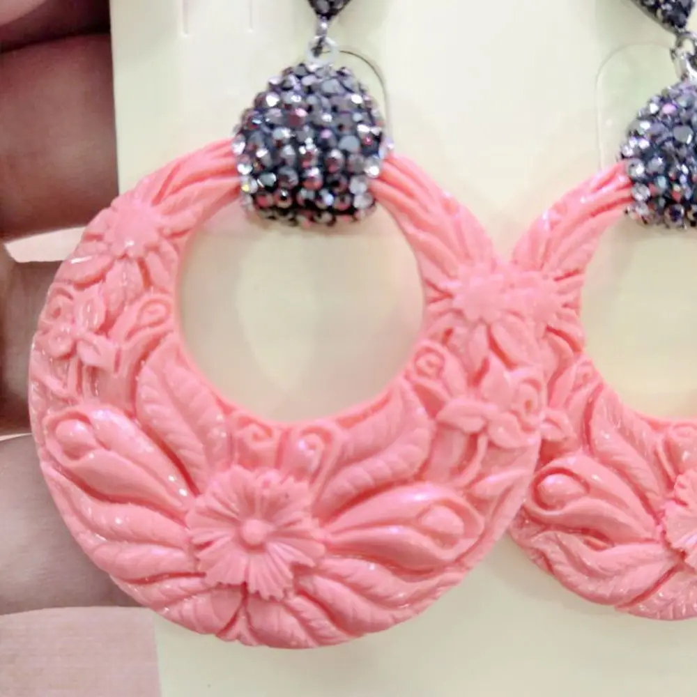 Круглые большие серьги для женщин женские серьги-подвески из смолы синего