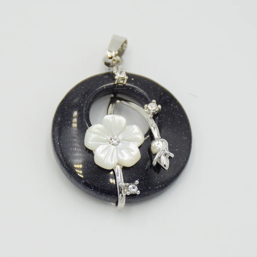 Круглые серьги с натуральный Howlite Синий Песок Розовый кристаллический камень
