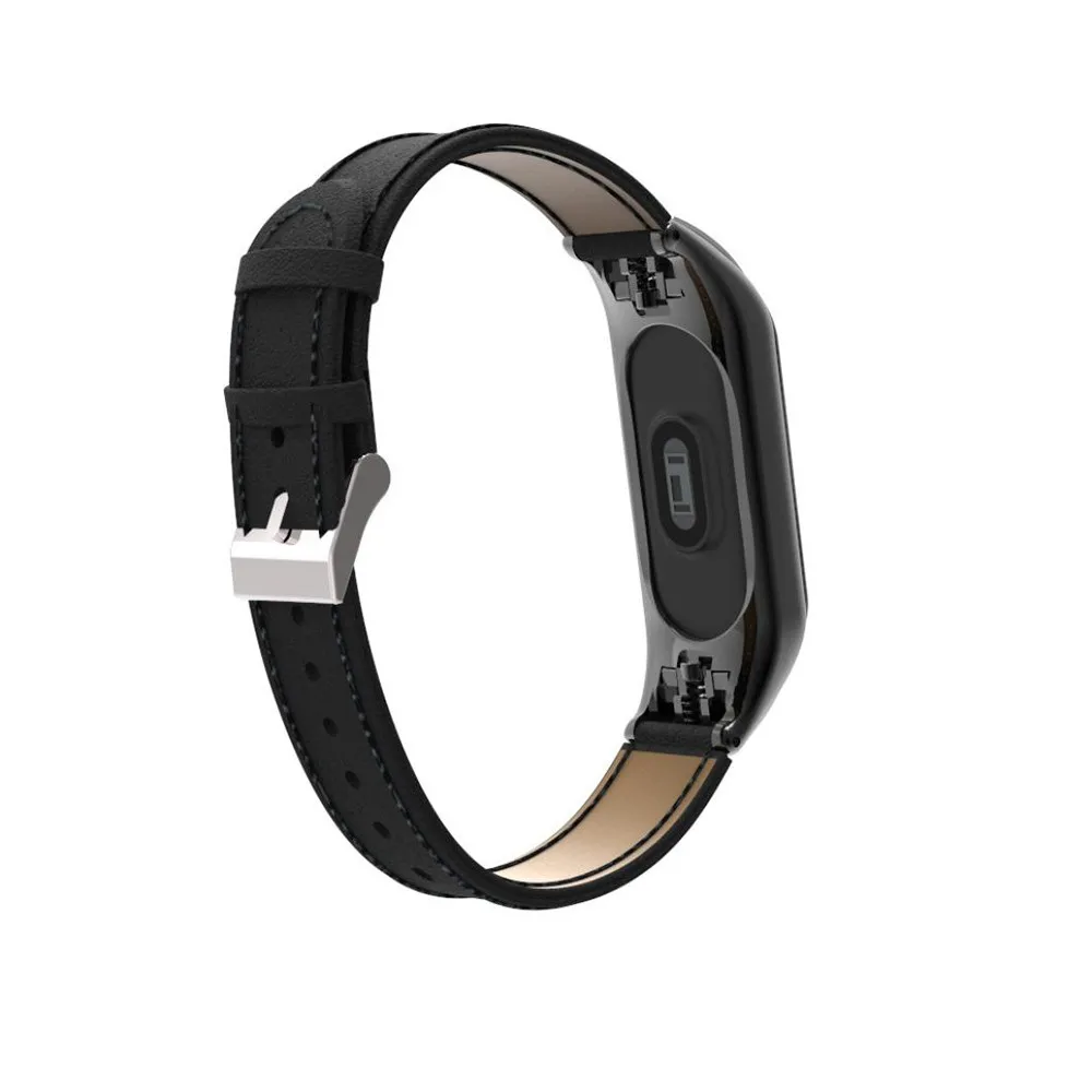 Замена кожаный ремешок на запястье для Xiaomi mi Band 3 Xao mi Xiomi mi Группа Band3 браслет с Чехол наручные Легкий ремень