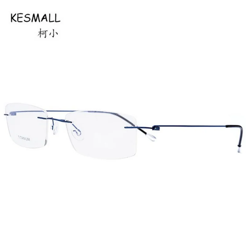

KESMALL Newest Prescription Diopter Eyewear Women Men Ultra-light Rimless Glasses Frame With Myopia Lens Moldura Quadrada XN868P