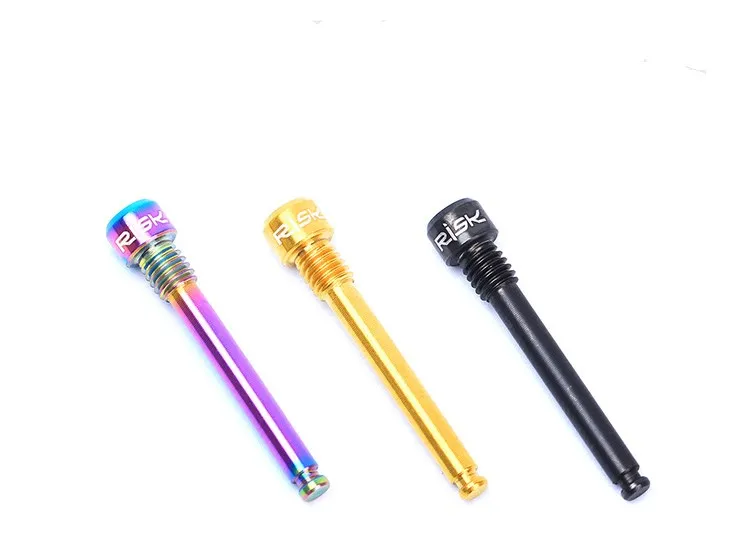 RISK 2pcs M4x26mm Titanium Alloy Bolts for Mountain Bike Oil Disc Pad MTB Bicycle TC4 Ti Screw for XT Brake Clamp Threaded Pin