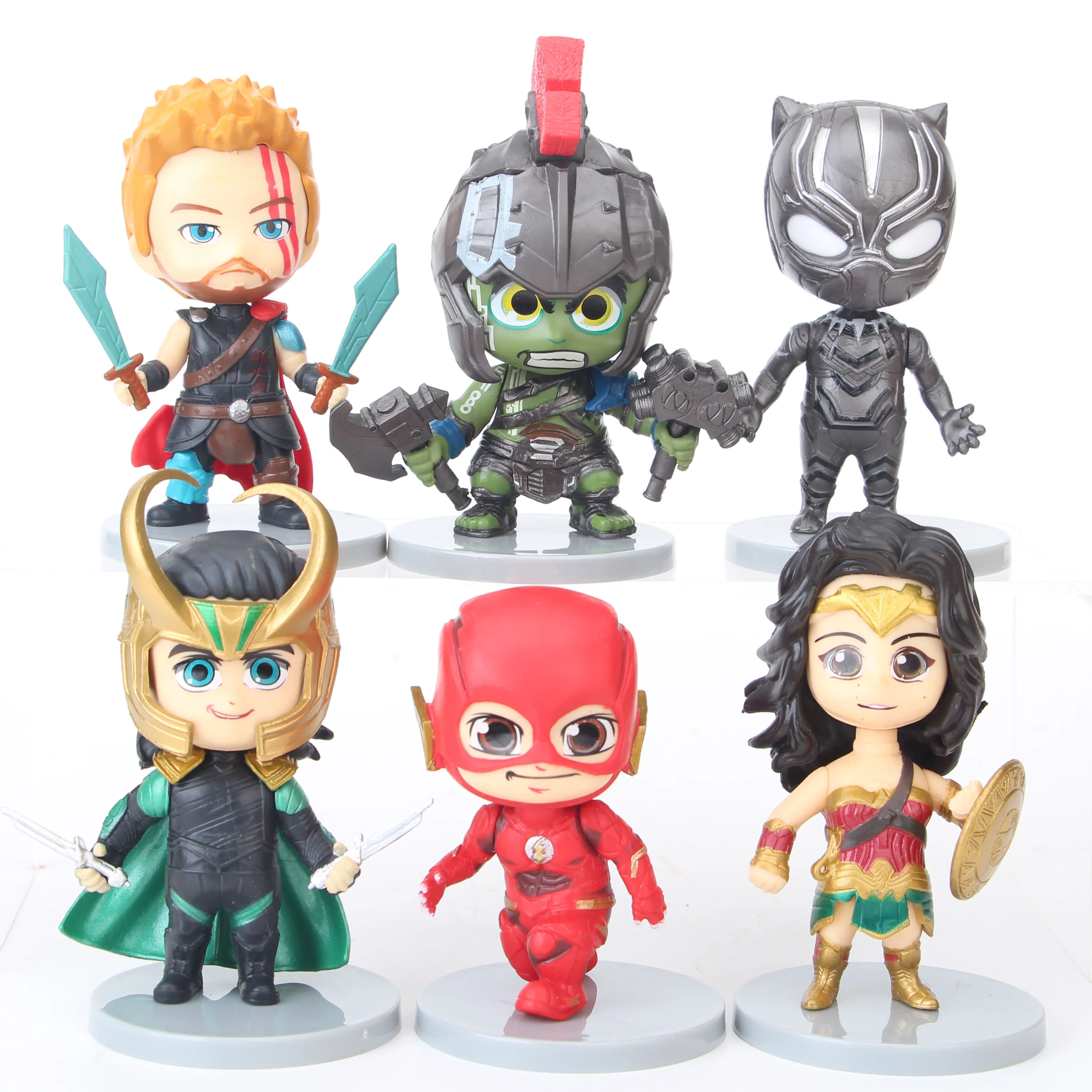 Disney 6 шт./компл. 10 см Лига Справедливости и Marvel Мстители Железный человек Паук