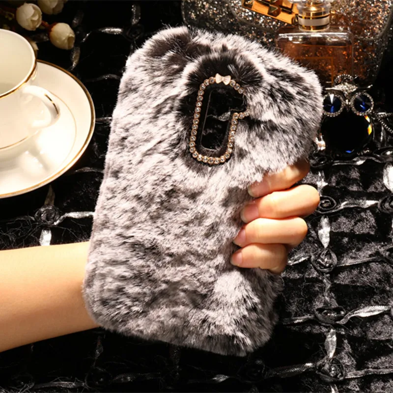 Чехол для телефона с кроличьим теплым мехом LG X Power 2 мягкий чехол из ТПУ 3 Stylo 5 G8 Thinq