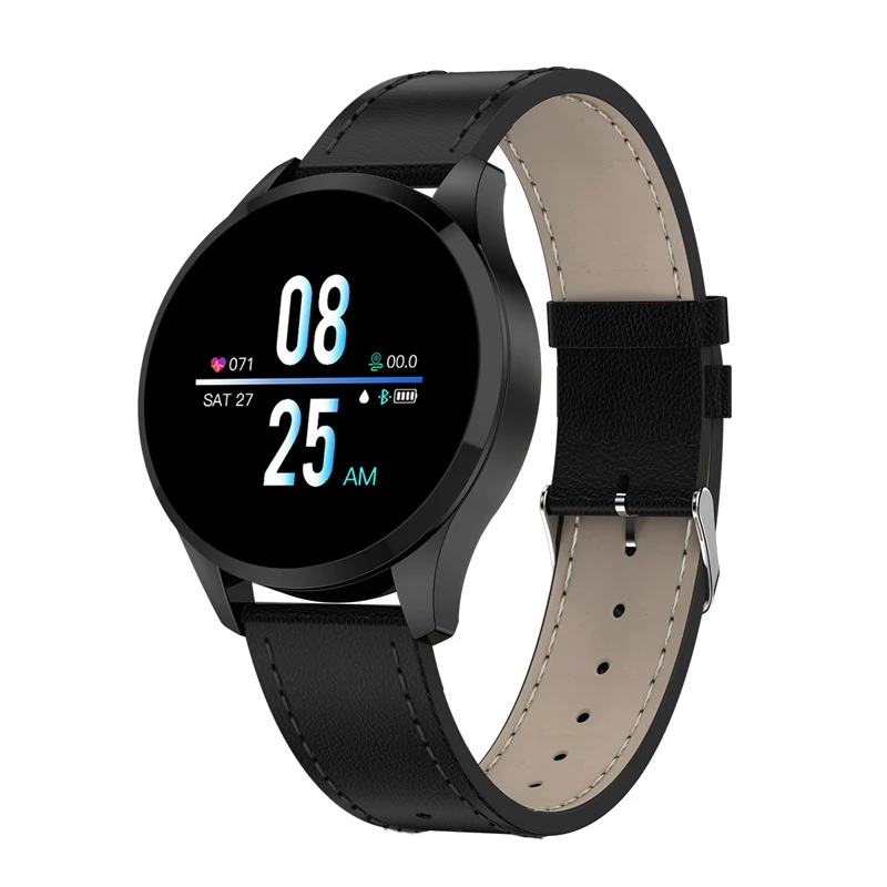 Q9 Black leather 696 Q9, умный Браслет, водонепроницаемый, с напоминанием о звонках, умные часы для мужчин и женщин, с монитором сердечного ритма, модный фитнес-трекер, h-браслет - Цвет: Q9 Black leather