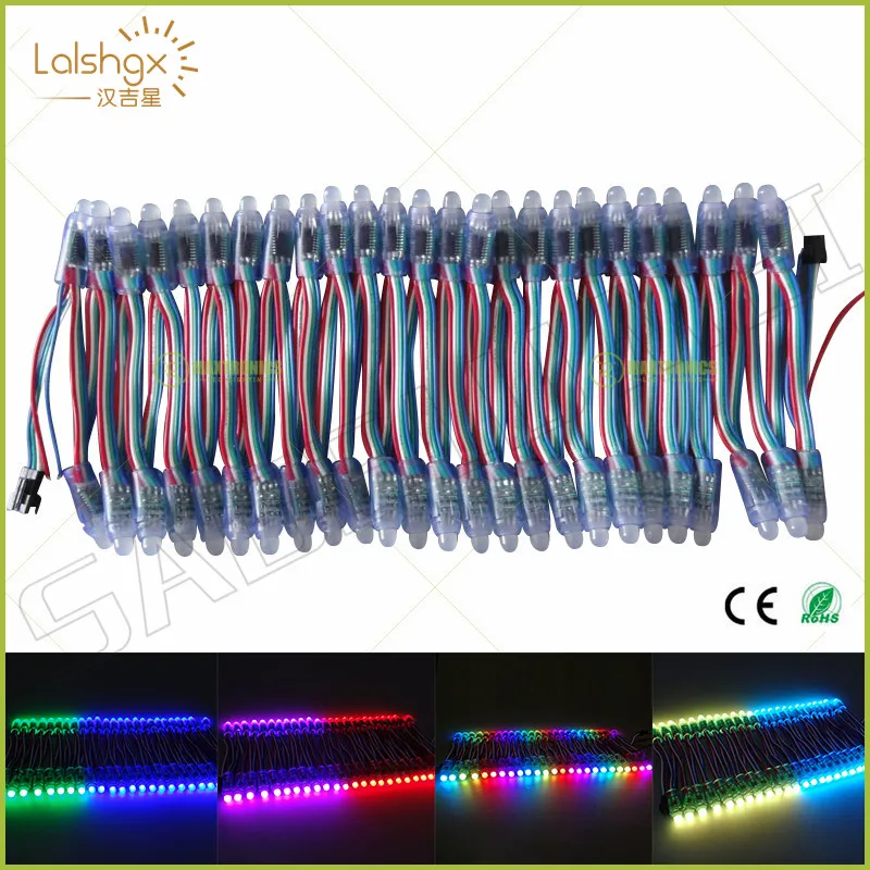 50 шт. светодиодный модуль освещения 12 мм светодиодный lumineuse luces DC5V Полноцветный WS2801/6803 пикселей огни водонепроницаемый rgb светодиодный модуль струны