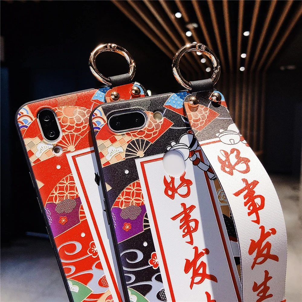 Wrist Strap Case For Xiaomi Redmi Note 5 5A 4X 6 7 K20Pro Chinese Tassel Silicone Phone Cases for 6x 5x Mi 8 9 Cover Capa |