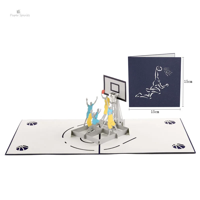Открытка Dunk Pop up на день рождения для мальчиков 3D лазерная вырезка Рождественская