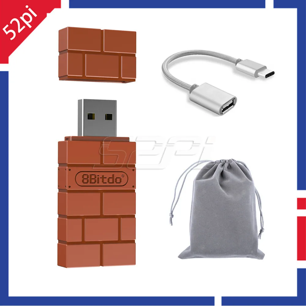 Беспроводной USB Bluetooth-адаптер 8bitdo приемник геймпада с OTG-кабелем для Raspberry Pi Windows