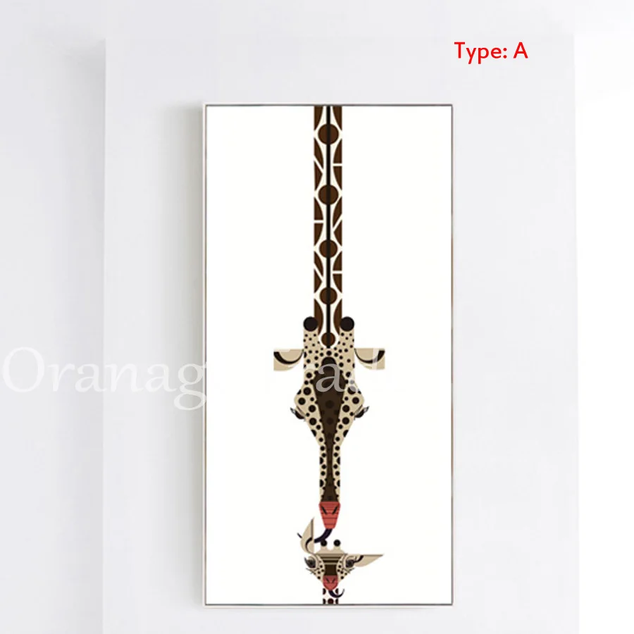 POP Art Modern 3 шт./компл. абстрактная картина маслом Жираф Печать на холсте настенное