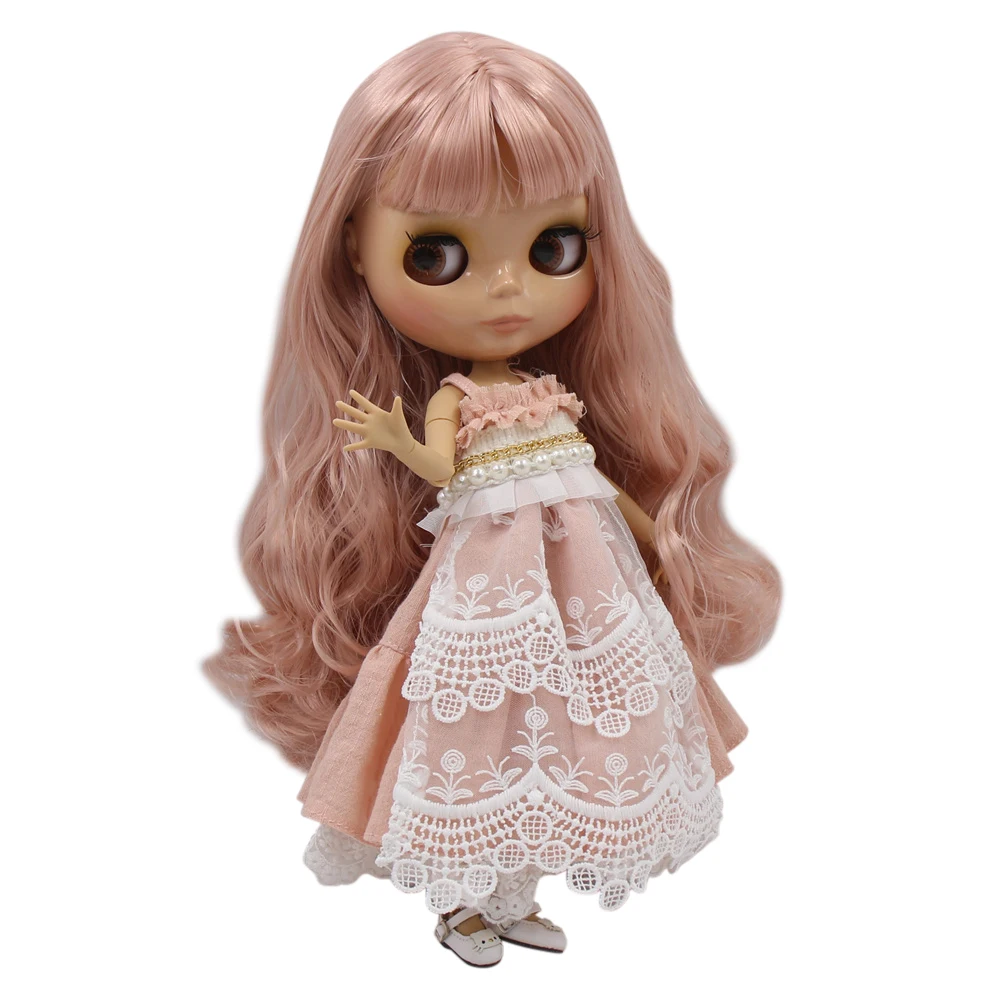 Кукла Blyth от ICY DBS кукла с блестящим лицом розовыми вьющимися волосами Подарочная
