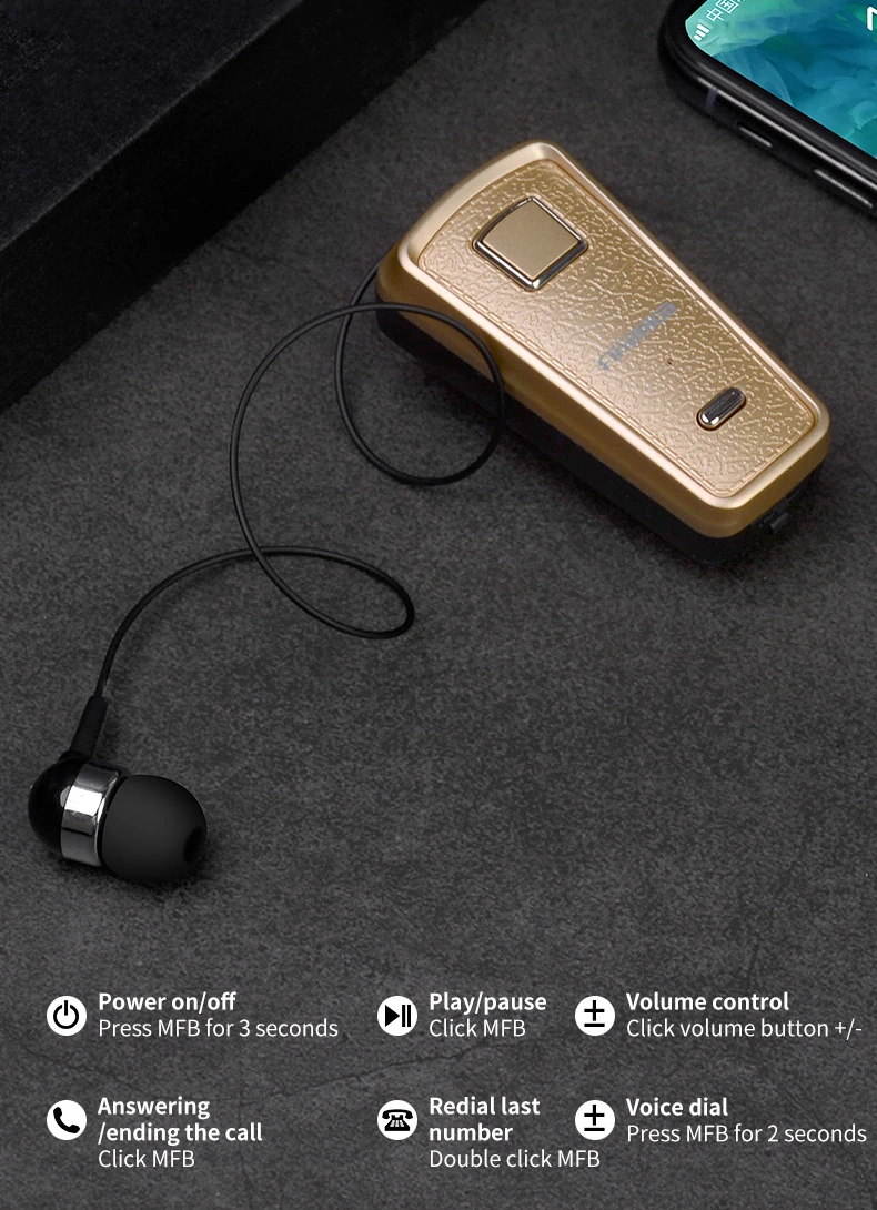 Fineblue беспроводные наушники F986 Мини Выдвижная bluetooth-гарнитура в ухо громкой связи с Micr вибрацией F910 F920 F930 F960 F980