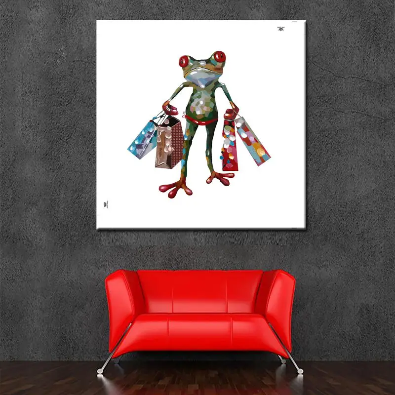 Art Poster &quotFrog&quot Animal Canvas Painting Wall Pictures for Living Room Decoration Picture Bedroom | Дом и сад