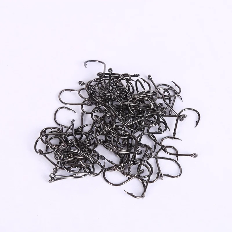Fishhooks High Carbon Steel Lake River Ocean Fishing Hooks Efficiency Barbed Hook Barbed Fishing Hooks 100 Pcs / Box 20pcs box treble fishing hooks barbed fishhooks super sharp triple hooks sea tackle accessories carbon steel ocean boat fishing