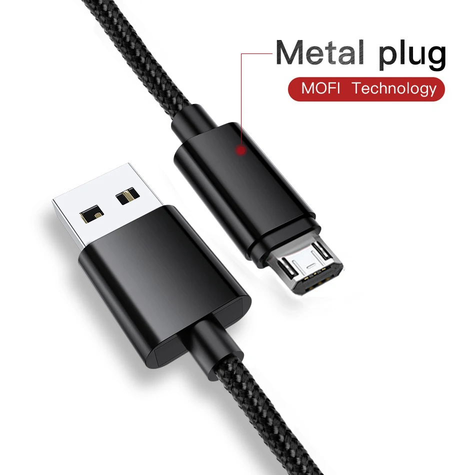 MOFI безопасный Micro USB кабель для Xiaomi Redmi Note 6 Pro Быстрая зарядка кабели для передачи данных Redmi 5 Plus S7 Edge нейлоновый провод Android зарядное устройство