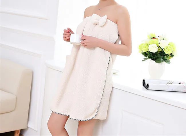 Bath Towel A Волшебное носимое бантиком дамское банное полотенце с карманом из микрофибры набор полотенец для подарков для сушки волос шапка головное полотенце пляжное полотенце для спа - Цвет: Bath Towel A