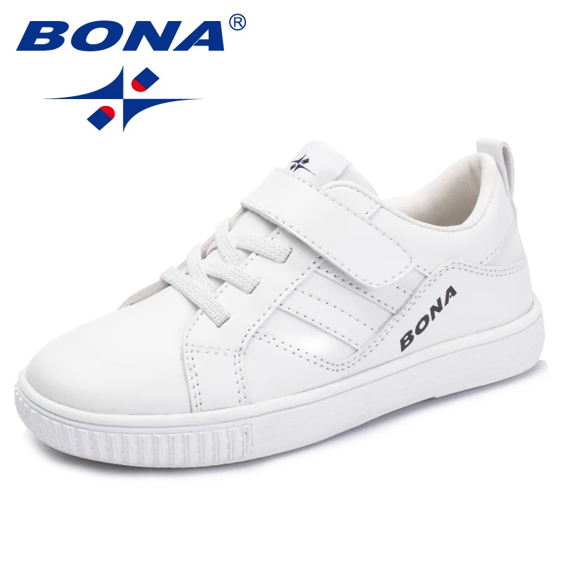 BONA New Fashion Style Children Casual Shoes Synthetic Girls Flats Hook &amp Loop Boys Loafers Outdoor Sneakers Free Shipping | Детская