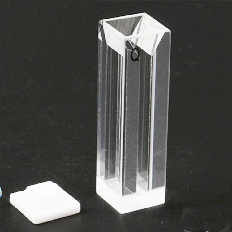Fluorescent micro colorimetric quartz cuvette (four sides pass light) slit 1mm 2mm 3mm 4mm quartz cuvette free shipping