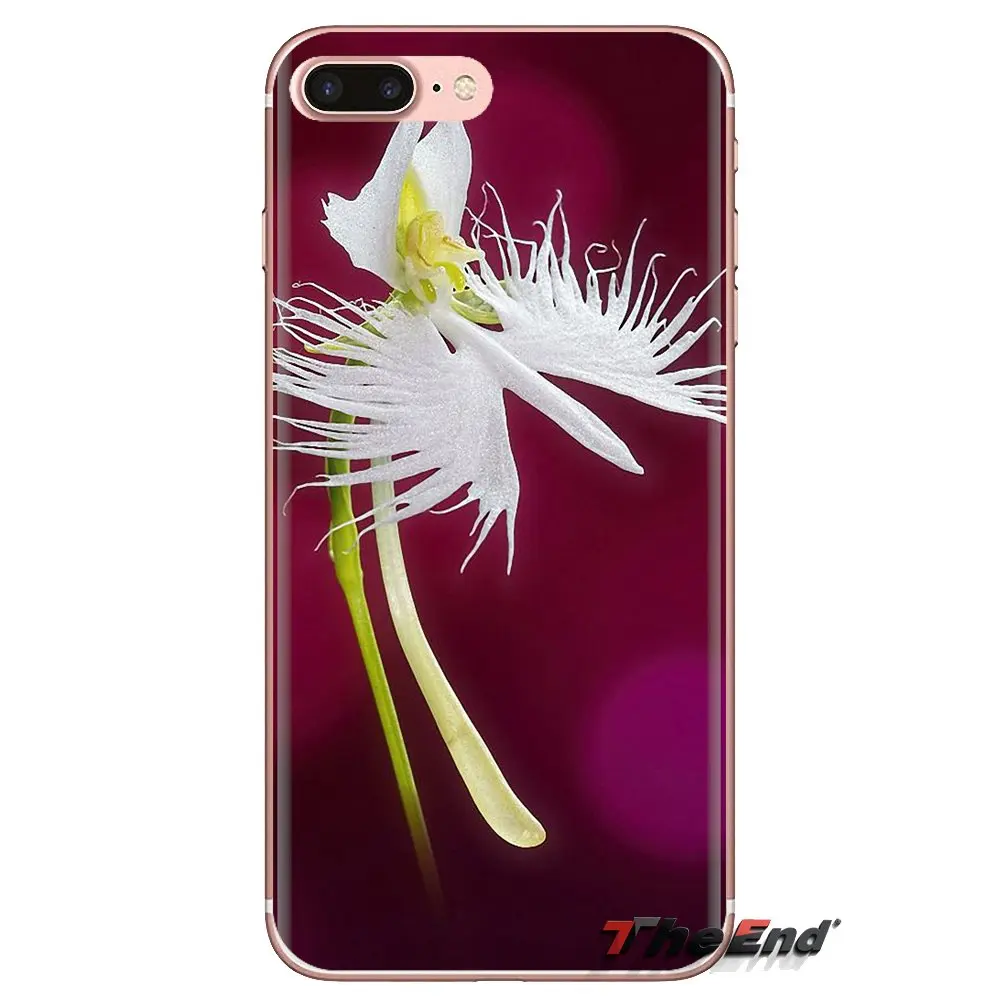 Phone Covers White Egret Orchid Flower Habenaria For Sony Xperia Z Z1 Z2 Z3 Z5 compact M2 M4 M5 C4 E3 T3 XA Huawei Mate 7 8 Y3II |