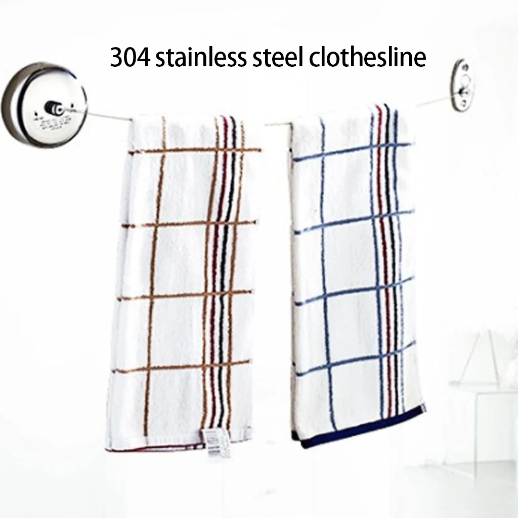 

Indoor Outdoor Retractable Clothes Line Drying Rope Bathroom Easy Operate Laundry Hanger Hotel High Strength Space Saving J22
