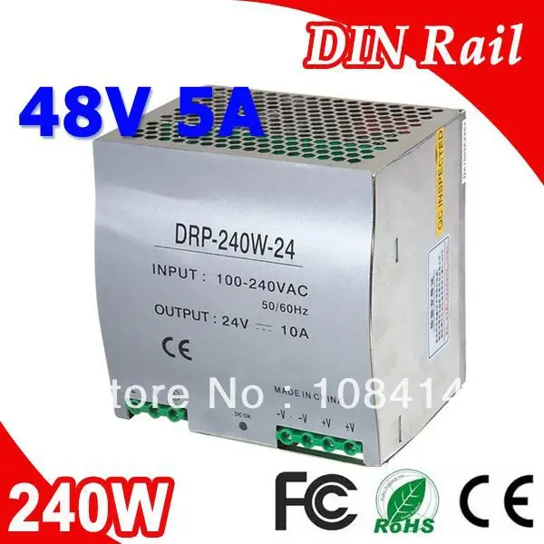 

DR-240-48 Single Output LED Din Rail Power Supply Transformer 240W DC 48V 5A Output SMPS