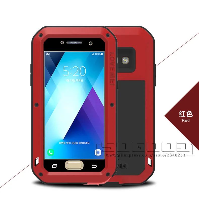 2017 A3 A5 LOVE MEI чехол Gorilla Glass Life водонепроницаемый ударопрочный металлический для