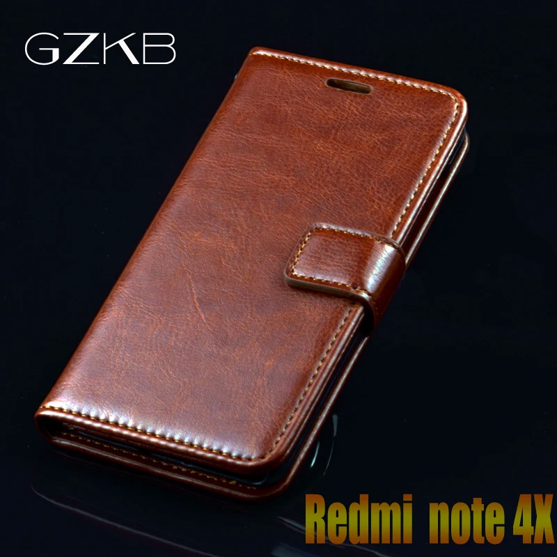 Для Xiaomi Redmi Note 4x случае gzkb роскошь искусственная кожа флип чехол для крышка Бизнес