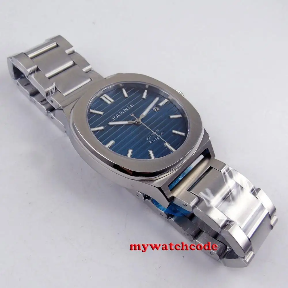 Часы мужские механические 44 мм с синим циферблатом и датой|Мужские часы| |