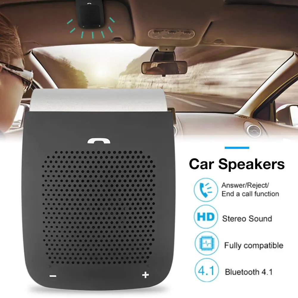WS101 Bluetooth автомобильный динамик беспроводной Handsfree авто телефон соединение солнцезащитный комплект с микрофоном клип дизайн автомобиля безопасный Вождение говорящий