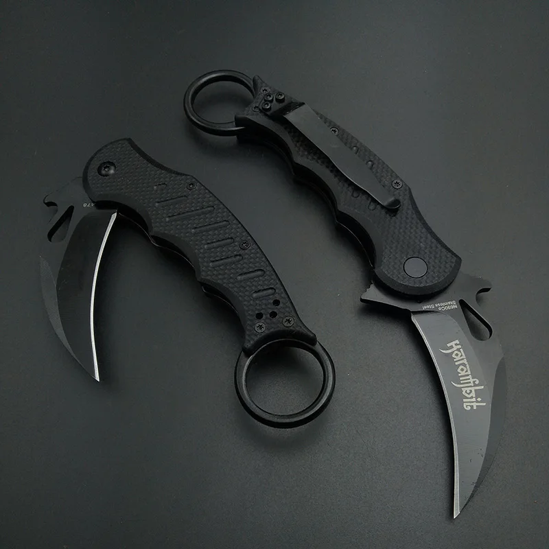 G10 CS GO контр страйк karambits Тактический коготь Шейный нож настоящий боевой бой лагерь поход Открытый самообороны белый/черный лезвие