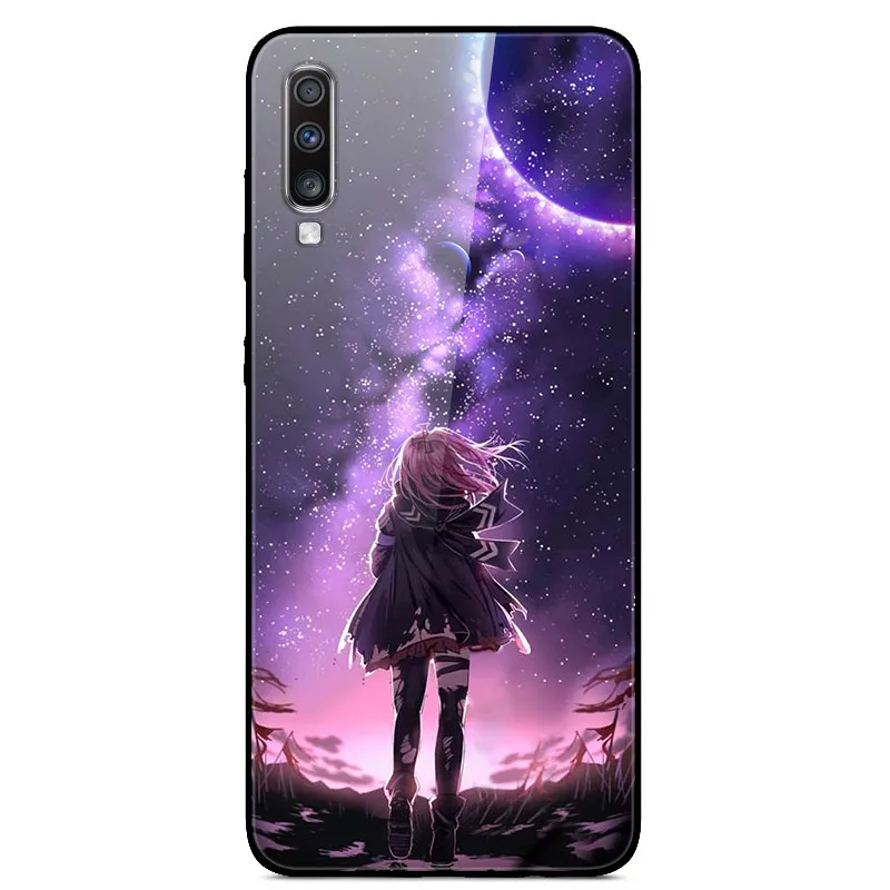 as photo 7 Роскошный стеклянный чехол для samsung Galaxy A70, чехол A 70, чехол на заднюю панель для samsung A70, чехол A705F 6,", ТПУ Рамка, бампер - Цвет: as photo 7
