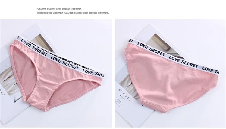 Женское нижнее белье с надписью «Love Secret», хлопковые сексуальные спортивные трусы с низкой талией для студентов, здоровое дышащее нижнее белье