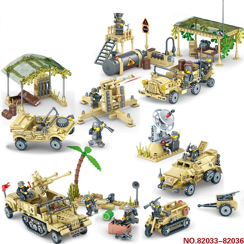 Творческие строительные блоки игрушки для детей DIY подарок KAZI рисунок WW2