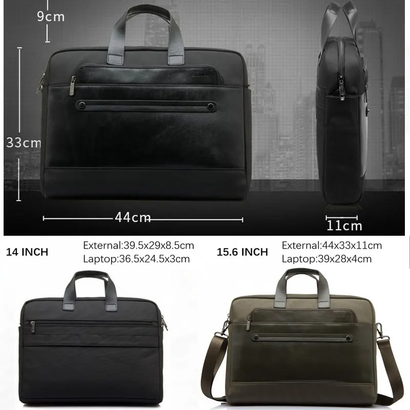 

YINUO Luxury Genuine Leather Bag Multifunction 14inch/15inch Laptop Bag Business Travel Shoulder Bag