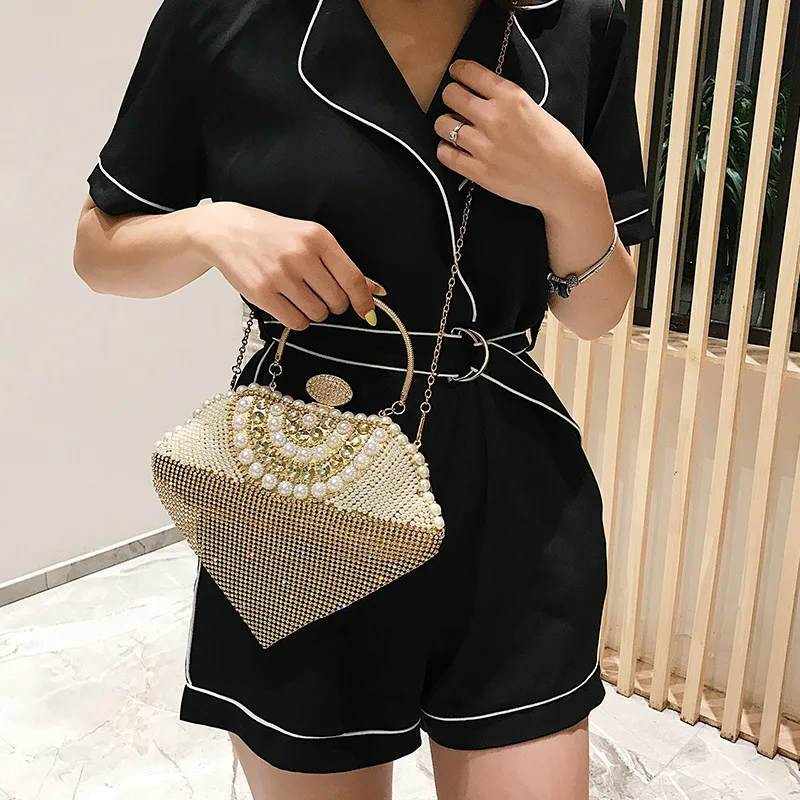 Вечерние сумки клатчи с бриллиантами и кисточками вечерняя сумка цепочкой на
