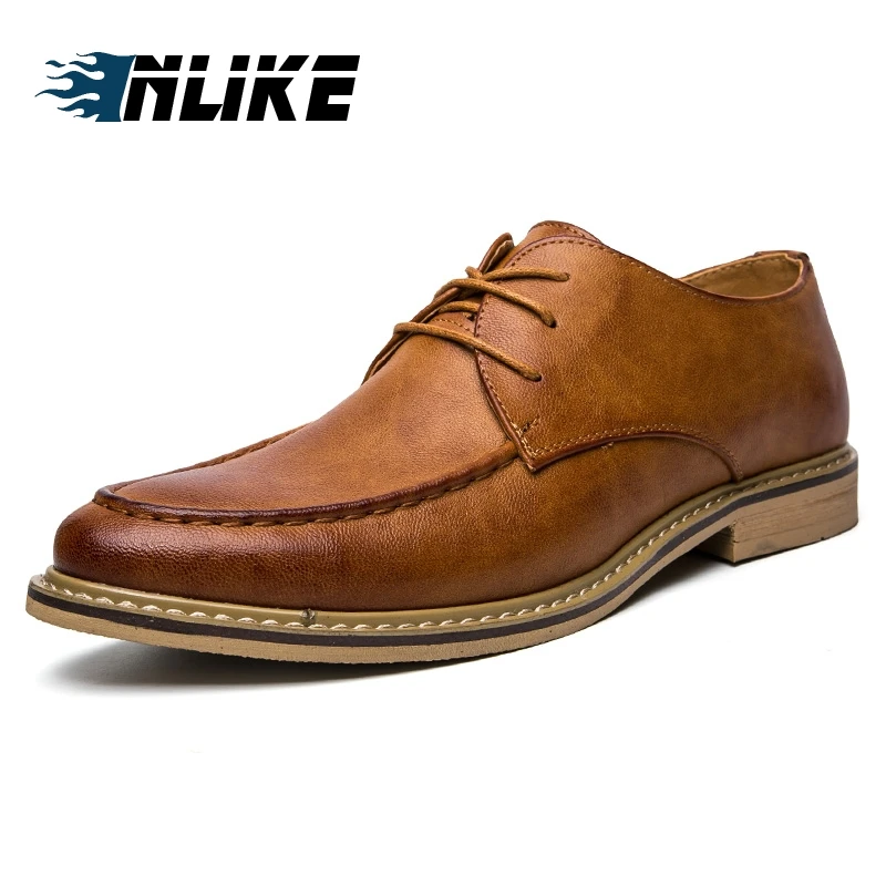 

Inlike Leather Men Oxford Shoes Lace Up Casual Business Men Shoes Men Wedding Shoes