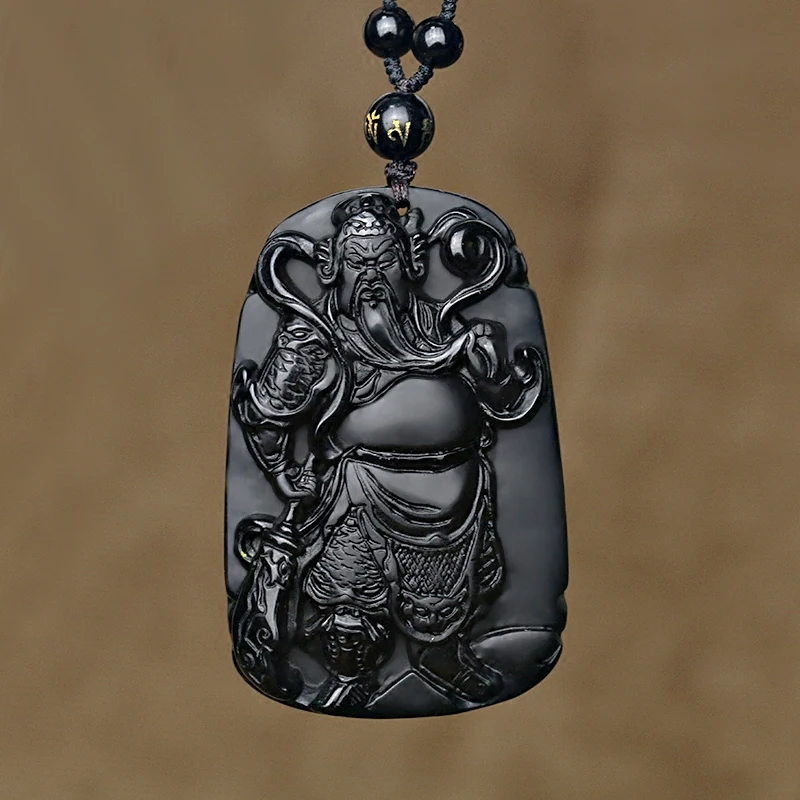 Подвеска из натурального обсидиана с дистанционным выключателем подвеска Guan men