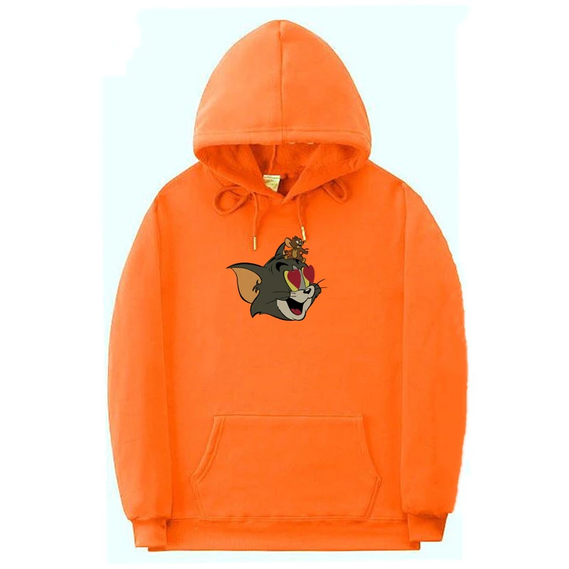 8 Новое поступление, толстовки для мужчин и женщин, KITH X Tom And Jerry, с капюшоном, с длинным рукавом, с милым принтом аниме, толстовки с капюшоном, Harajuku, худи - Цвет: 8