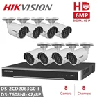 Hikvision комплекты камер видеонаблюдения 6 МП IP-камера стандартная камера видеонаблюдения POE H.265 домашняя ночная версия системы