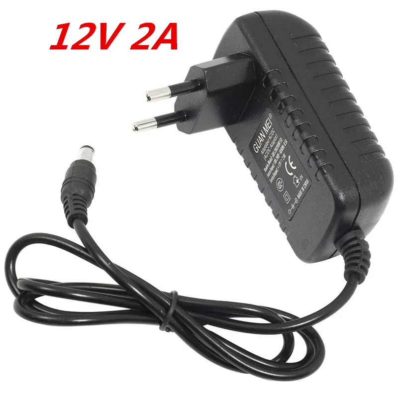 EU/US/UK/AU Plug Adapter AC 100-240V To DC 12V 2A 2000mA Power Supply 5.5mm x 2.1mm For 3528 5050 5630 Strip LED | Обустройство дома
