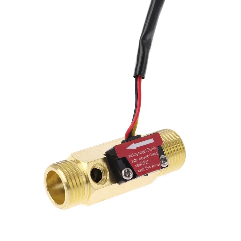 G1/2&quot Brass Hall Flow Rate Meter NTC Temperature Measurement Water Sensor | Meters