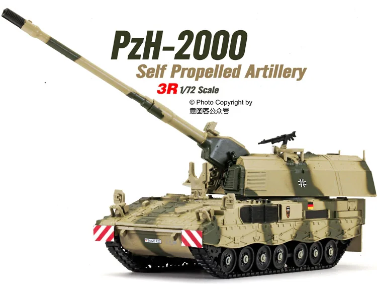 Panzerkampf 1/72 Scale PzH-2000 Self Propelled Artillery Diecast Metal Tank Model Toy for Collection,Gift,Kids