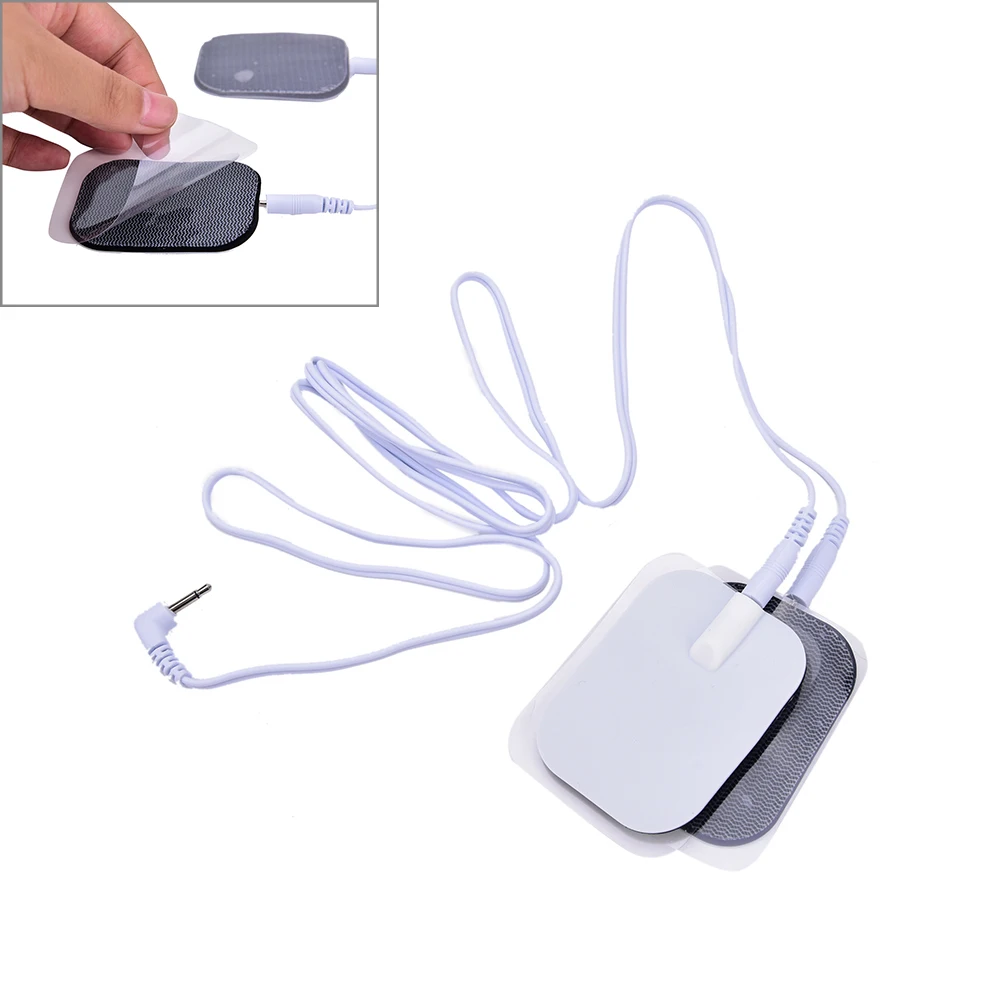 

New Electrode Lead Wires Cable for Tens Massager 2.5mm Connection with 2 Pcs Patches