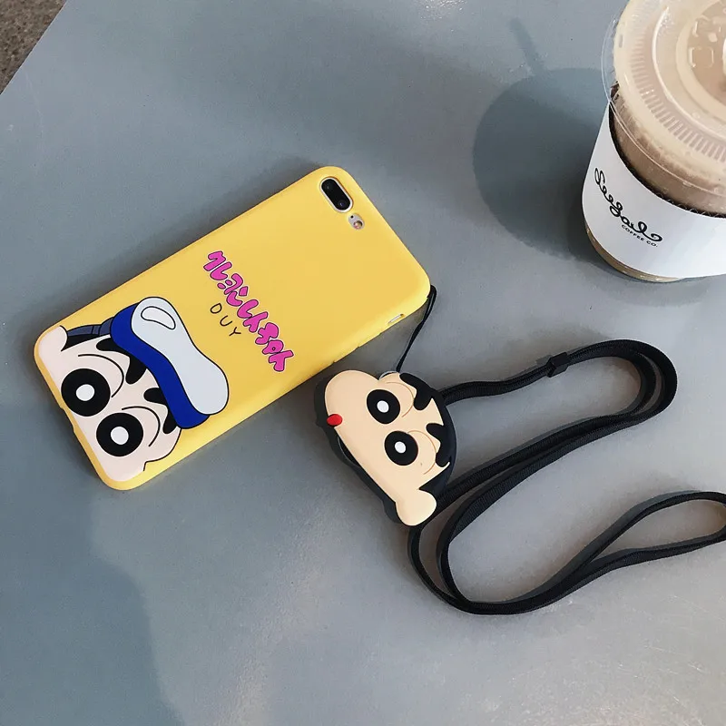 New case for iphone xs max 8plus Crayon Shin Chan cartoon imd iphoneXR 7p lovely Candy soft shell phone With lanyard |