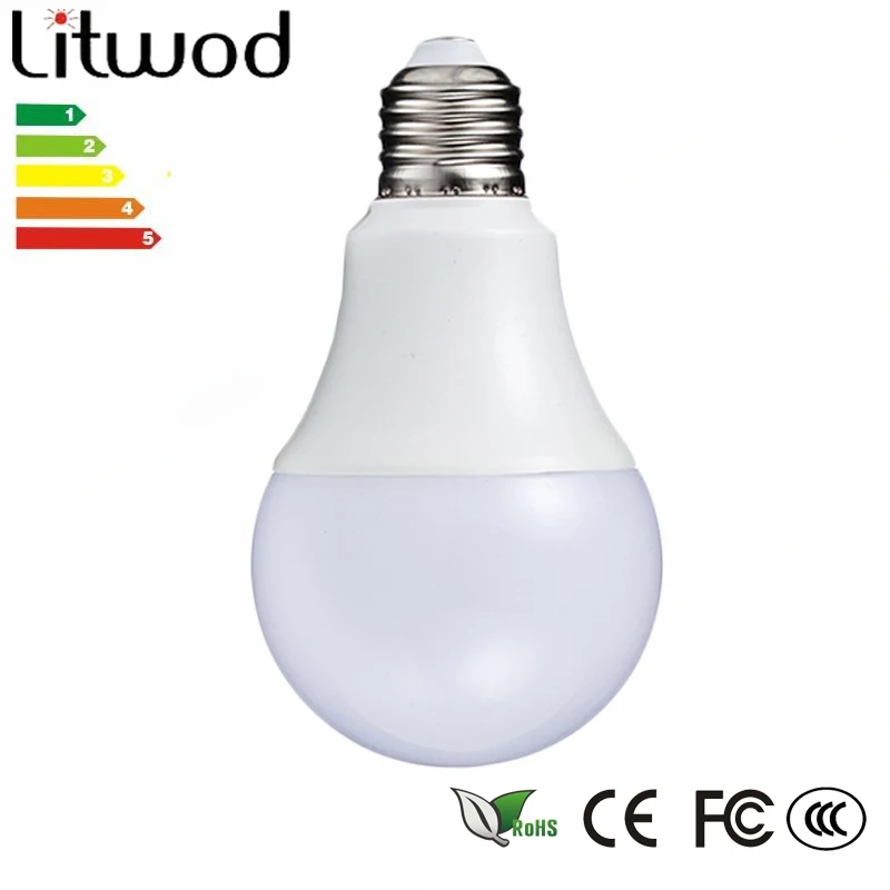 Litwod светодиодный светильник E27 220 В 240 умный IC реальная мощность 3 12 Вт шаровая