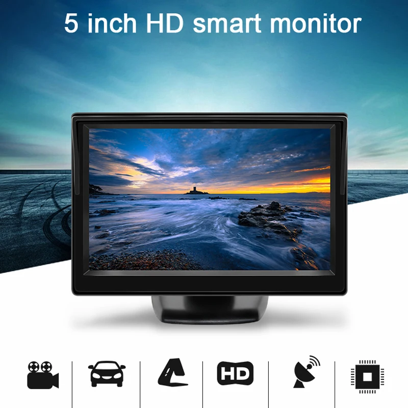 5 дюймовый автомобильный монитор для камеры заднего вида парковочный HD 800*480 tft ЖК